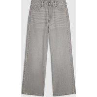 River Island Relaxed Mid Rise Whiskered Straight Leg Jeans Grey