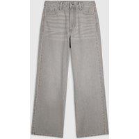 River Island Relaxed Mid Rise Whiskered Straight Leg Jeans Grey