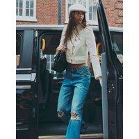 River Island Pure Cotton Cropped Utility Jacket Cream