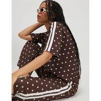 River Island Pure Cotton Polka Dot T-Shirt Brown Mix
