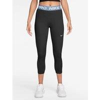Nike Pro High Waisted Cropped Leggings Black