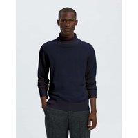 Selected Pure Merino Wool Roll Neck Jumper Dark Navy