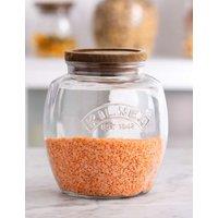 Kilner Set of 2 2L Acacia Push Top Jars Clear