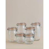 Kilner Set of 6 Round Glass Storage Jars Clear