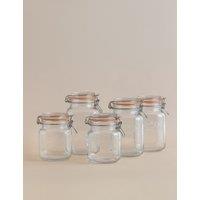 Kilner Set of 5 Square Clip Top Pantry Jars Clear