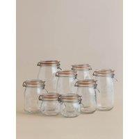 Kilner Set of 8 Round Clip Top Pantry Jars Clear