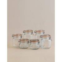 Kilner Set of 6 Square Clip Top Pantry Jars Clear