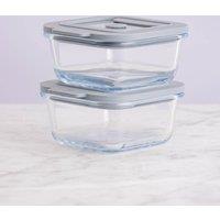 Kilner Set of 4 0.31L Square Glass Storage Jars Clear