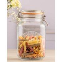 Kilner Set of 2 Square 3 Litre Clip Top Kilner Jars Clear