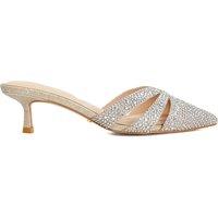 Dune London Diamante Embellished Kitten Heels Gold