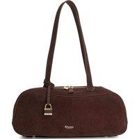 Dune London Suede Long Handle Bowler Bag Brown