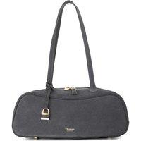 Dune London Suede Long Handle Bowler Bag Grey