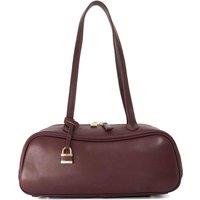 Dune London Suede Long Handle Bowler Bag Burgundy