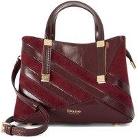 Dune London Leather Blend Striped Textured Tote Bag Red