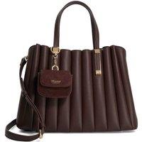 Dune London Pleated Tote Bag with Purse Dark Brown