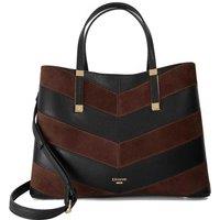 Dune London Leather Blend Chevron Textured Tote Bag Black Mix