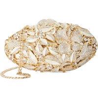 Dune London Crystal Embellished Chain Strap Clutch Bag Gold