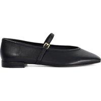 Dune London Leather Square Toe Mary Jane Ballet Pumps Black