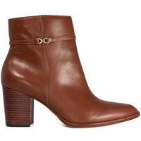 Dune London Leather Block Heel Ankle Boots Tan