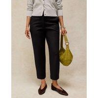White Stuff Cotton Rich Straight Leg Cropped Trousers Black