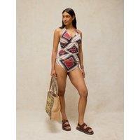 White Stuff Printed Halterneck Tankini Top White Mix