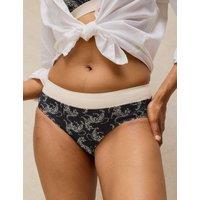 White Stuff Tiger Print High Leg Bikini Bottoms Black Mix