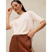 White Stuff Cotton Rich Crew Neck Knitted T-Shirt White