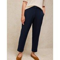 White Stuff Cotton Rich Straight Leg Cropped Trousers Navy