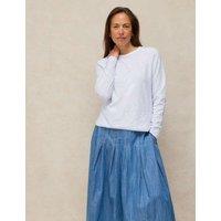 White Stuff Pure Cotton Textured T-Shirt White Mix