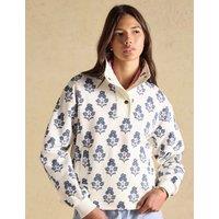 Joules Floral Funnel Neck Sweatshirt Cream Mix