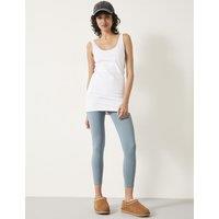 HUSH Cotton Rich Scoop Neck Longline Vest White