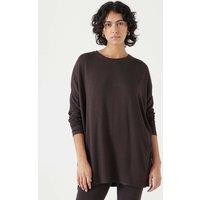HUSH Jersey Wide Batwing Sleeve Top Chocolate