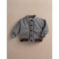 Mamas & Papas Cotton Rich Houndstooth Bomber Jacket (3-36 Mths) Brown