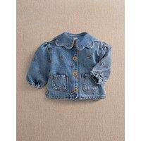 Mamas & Papas Denim Berry Embroidered Jacket (3-36 Mths) Blue