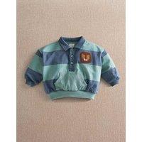 Mamas & Papas Cotton Rich Striped Polo Collar Sweatshirt (0-24 Mths) Multi