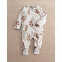 Mamas & Papas Pure Cotton Bear Sleepsuit (0-6 Mths) White