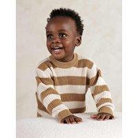 Mamas & Papas 2 Piece Striped Knitted Outfit (0-3 Yrs) Brown