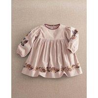 Mamas & Papas Pure Cotton Cord Embroidered Dress (0-24 Months) Pink