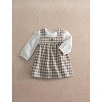 Mamas & Papas 2 Piece Pure Cotton Gingham Outfit (0-24 Mths) Beige