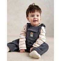 Mamas & Papas 2 Piece Cord Dungarees Outfit (0-24 Mths) Blue