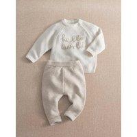 Mamas & Papas 2 Piece Cotton Rich Knitted Outfit (0-9 Mths) Grey