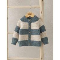 Mamas & Papas Striped Long Sleeve Knit Cardigan Blue