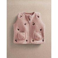 Mamas & Papas Borg Embroidered Gilet (3 Months - 3 Years) Pink