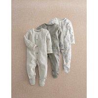 Mamas & Papas 3 Pack Pure Cotton Patterned Sleepsuits (0-24 Mths) Multi
