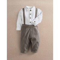 Mamas & Papas Houndstooth Mock Romper (0-18 Months) Brown