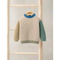 Mamas & Papas Pure Cotton Colour Block Knitted Jumper (0-36 Mths) Multi