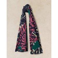 White Stuff Cotton Wool Blend Printed Scarf Pink Mix