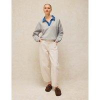 White Stuff Pure Cotton Collared Sweatshirt Grey