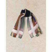 White Stuff Cotton Blend Printed Square Scarf Navy Mix