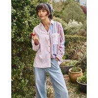 White Stuff Pure Cotton Striped Relaxed Shirt Pink Mix